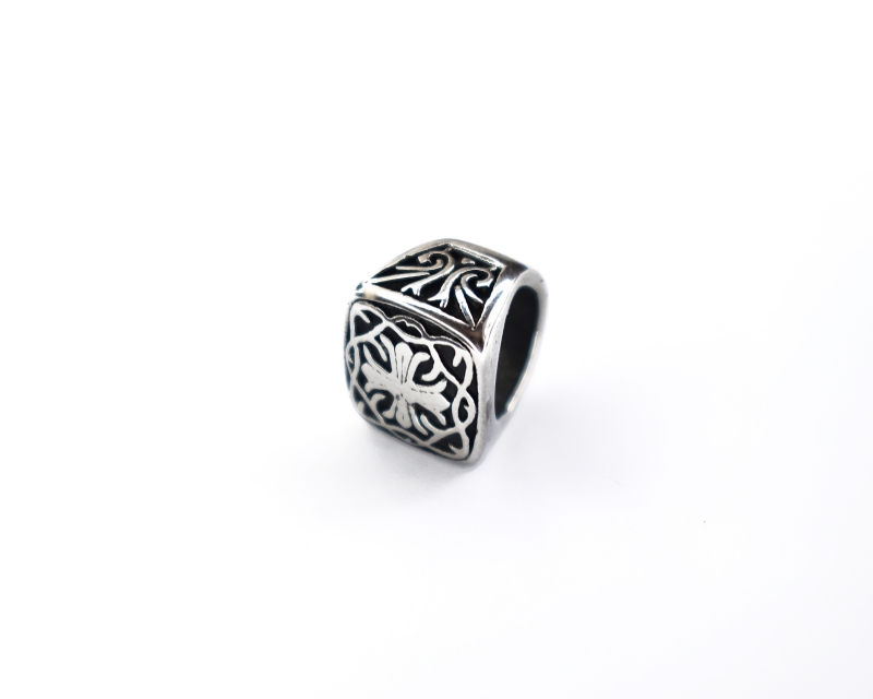 Бусина в форме кольца из нержавеющей стали цвет черненое серебро размер 12,5*11мм